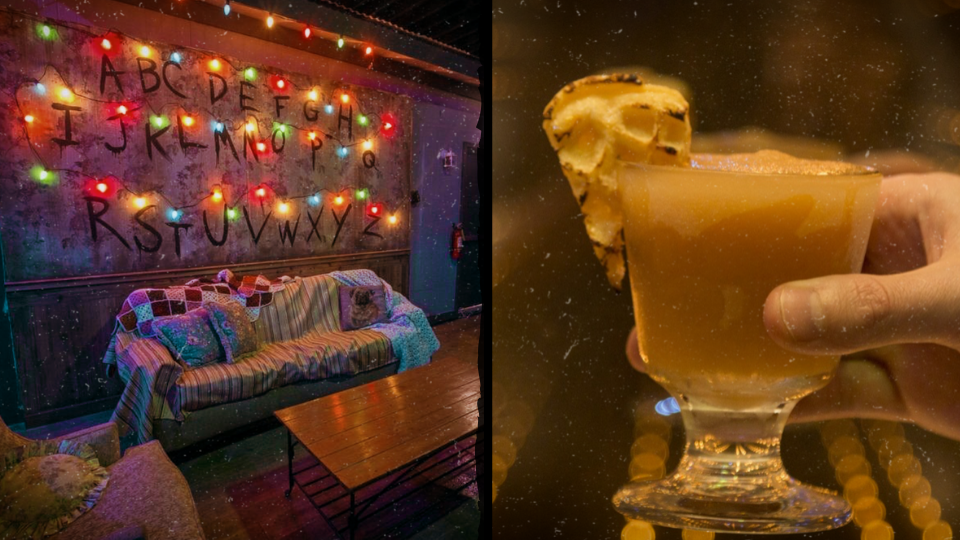 This wonderful pop-up pub in Chicago decorated all its walls, with Stranger Things theme